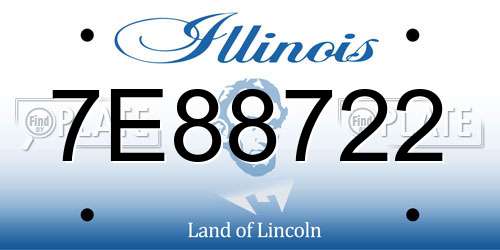 7E88722 Illinois License Plate
