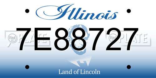 7E88727 Illinois License Plate