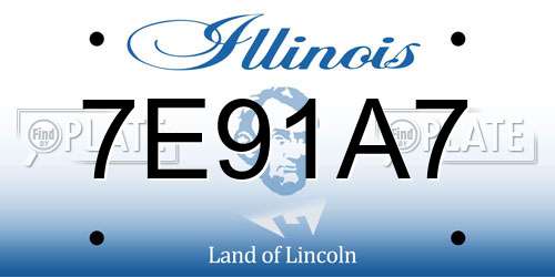 7E91A7 Illinois License Plate