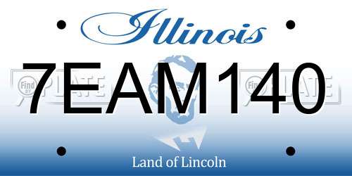 7EAM140 Illinois License Plate