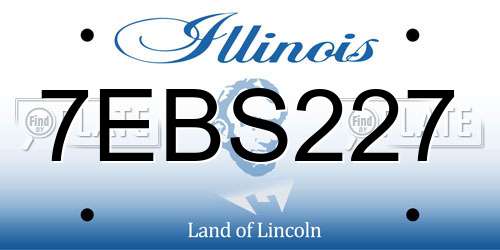 7EBS227 Illinois License Plate