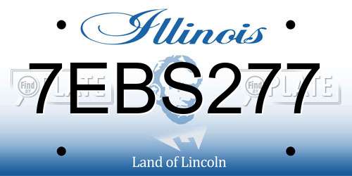 7EBS277 Illinois License Plate