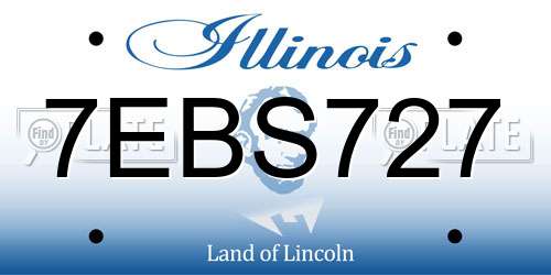 7EBS727 Illinois License Plate