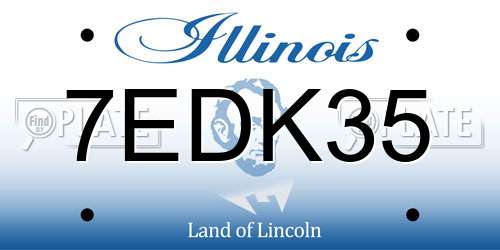 7EDK35 Illinois License Plate