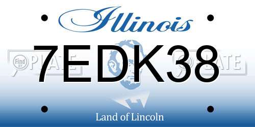 7EDK38 Illinois License Plate