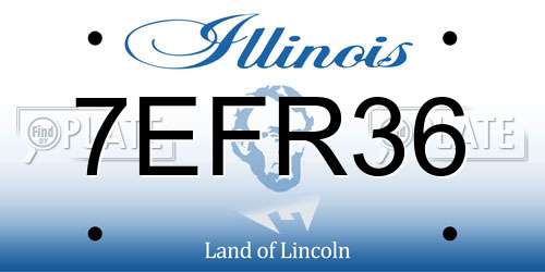7EFR36 Illinois License Plate