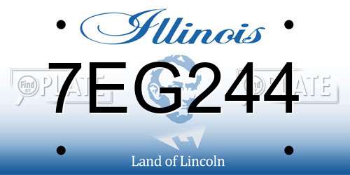 7EG244 Illinois License Plate