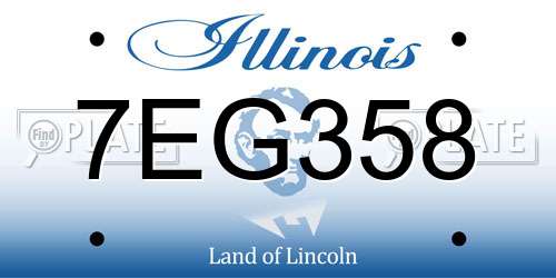 7EG358 Illinois License Plate
