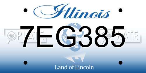7EG385 Illinois License Plate
