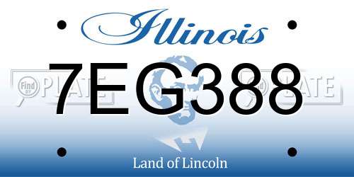 7EG388 Illinois License Plate