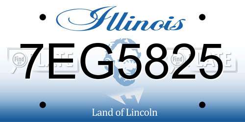 7EG5825 Illinois License Plate