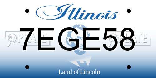 7EGE58 Illinois License Plate