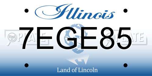 7EGE85 Illinois License Plate