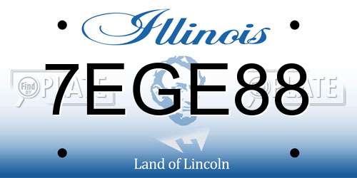7EGE88 Illinois License Plate