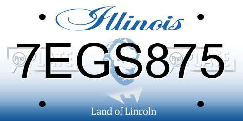 7EGS875 Illinois License Plate