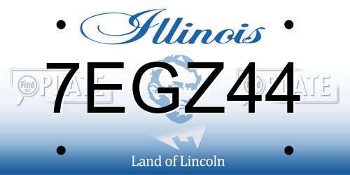 7EGZ44 Illinois License Plate