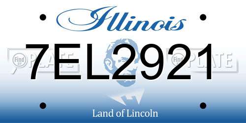 7EL2921 Illinois License Plate