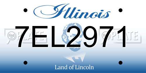 7EL2971 Illinois License Plate