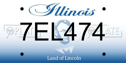 7EL474 Illinois License Plate