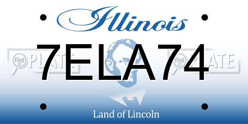 7ELA74 Illinois License Plate