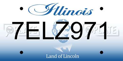 7ELZ971 Illinois License Plate