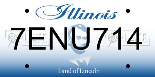 7ENU714 Illinois License Plate