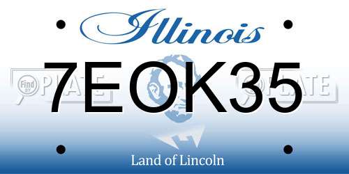 7EOK35 Illinois License Plate