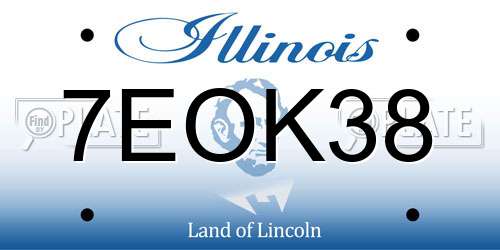 7EOK38 Illinois License Plate