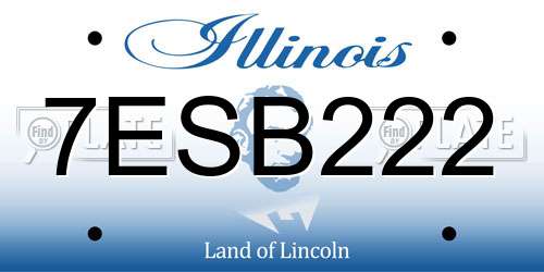7ESB222 Illinois License Plate