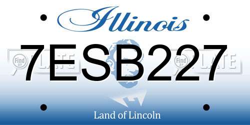 7ESB227 Illinois License Plate