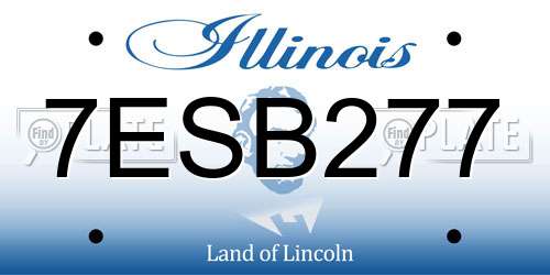 7ESB277 Illinois License Plate