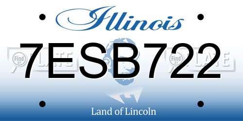 7ESB722 Illinois License Plate