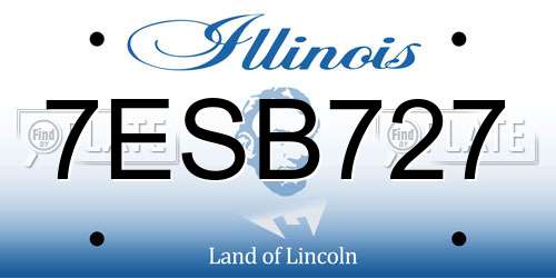7ESB727 Illinois License Plate