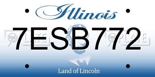 7ESB772 Illinois License Plate