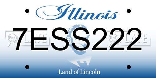 7ESS222 Illinois License Plate