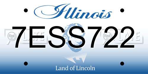 7ESS722 Illinois License Plate