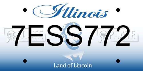 7ESS772 Illinois License Plate
