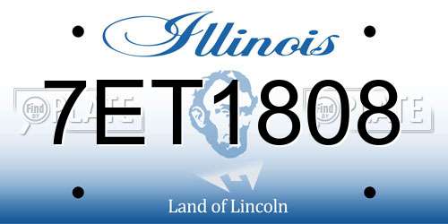 7ET1808 Illinois License Plate
