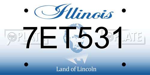 7ET531 Illinois License Plate