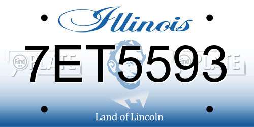 7ET5593 Illinois License Plate