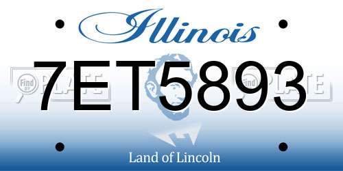 7ET5893 Illinois License Plate