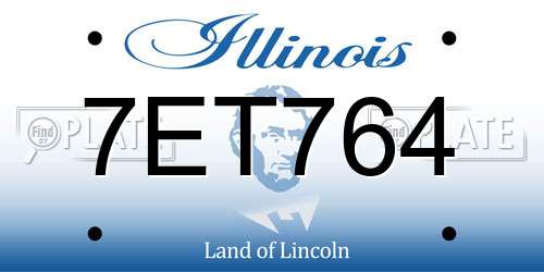 7ET764 Illinois License Plate