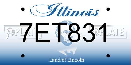 7ET831 Illinois License Plate