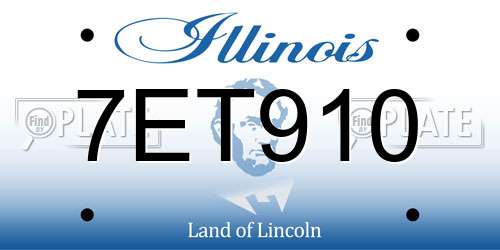 7ET910 Illinois License Plate