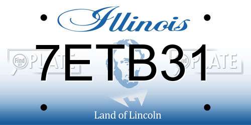 7ETB31 Illinois License Plate