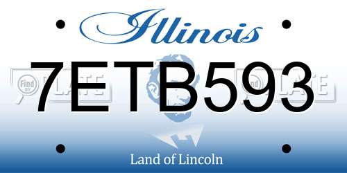 7ETB593 Illinois License Plate