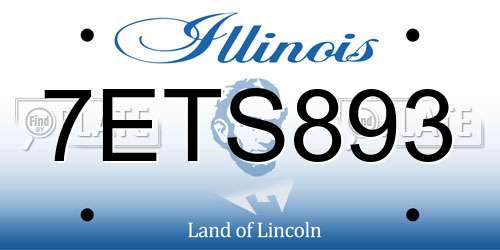 7ETS893 Illinois License Plate