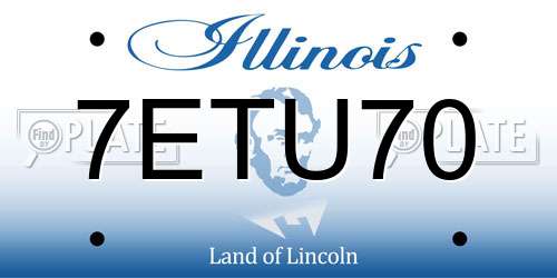 7ETU70 Illinois License Plate