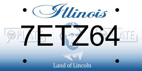 7ETZ64 Illinois License Plate