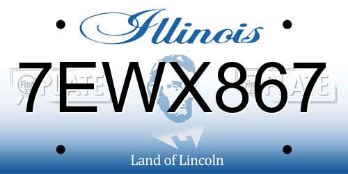 7EWX867 Illinois License Plate